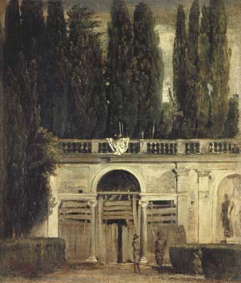 Diego Velazquez La Villa Medicis a Rome (deux hommes a l'entree de la grotte) (df02) Germany oil painting art